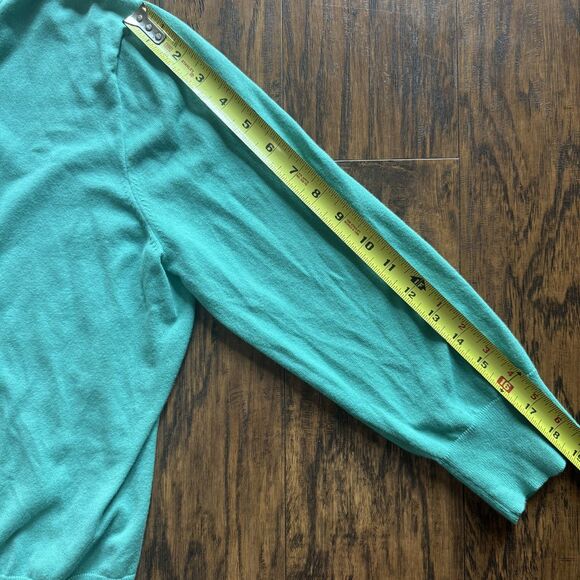 J Crew Women’s Cardigan Classic 3/4 Sleeve Button Sweater in Aqua Size XL - Picture 9 of 10